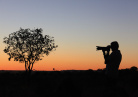 Photographe et coucher de soleil